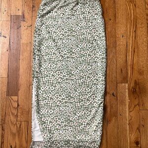 Floral Midi Skirt in Sage Green and White
